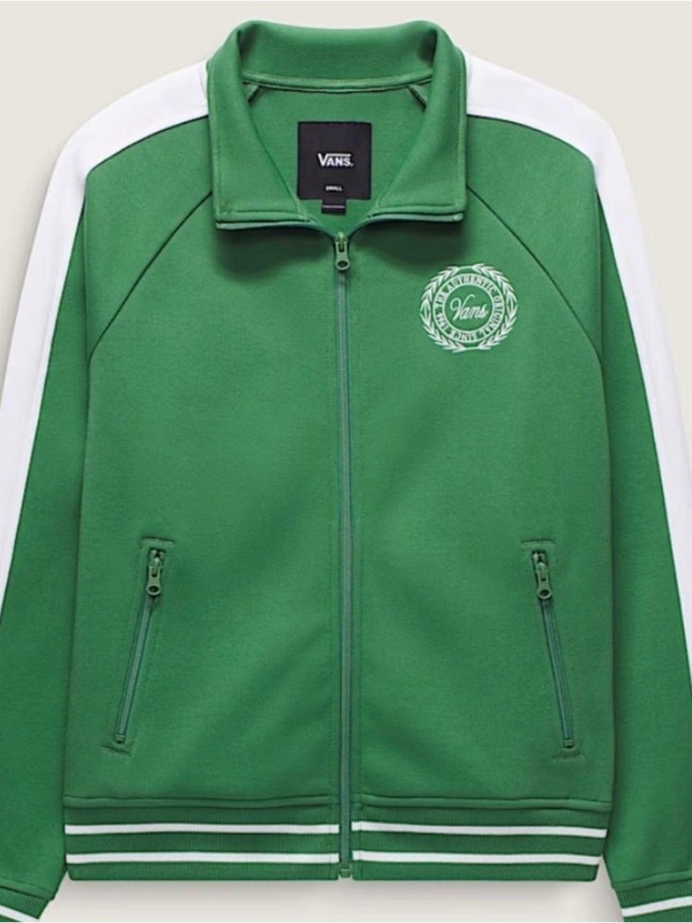Vans Green Track Jacket with White Accents